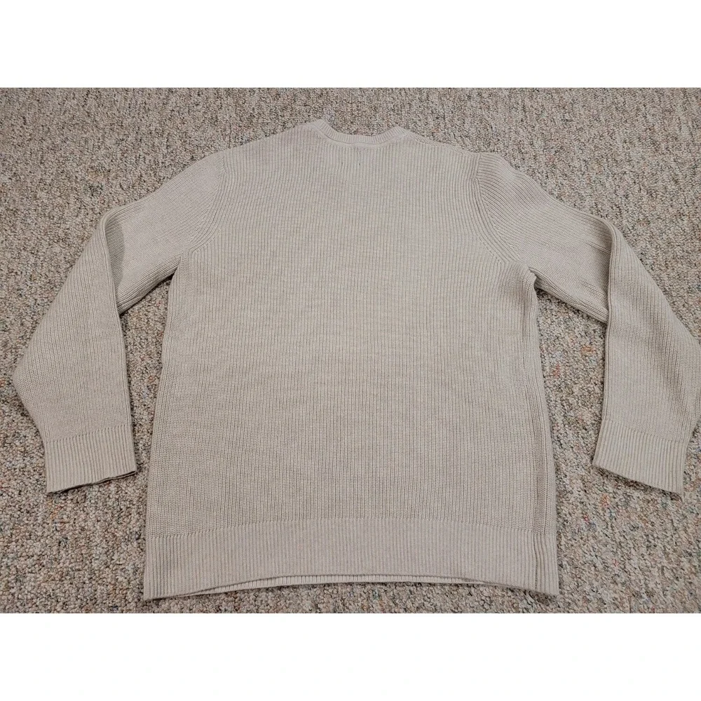 Gap Sweater Mens XL Beige Crewneck Pullover Knit Fisherman‎ Outdoors Hiking Camp